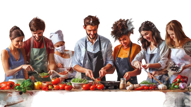 Zespół w kuchni testujący przepis